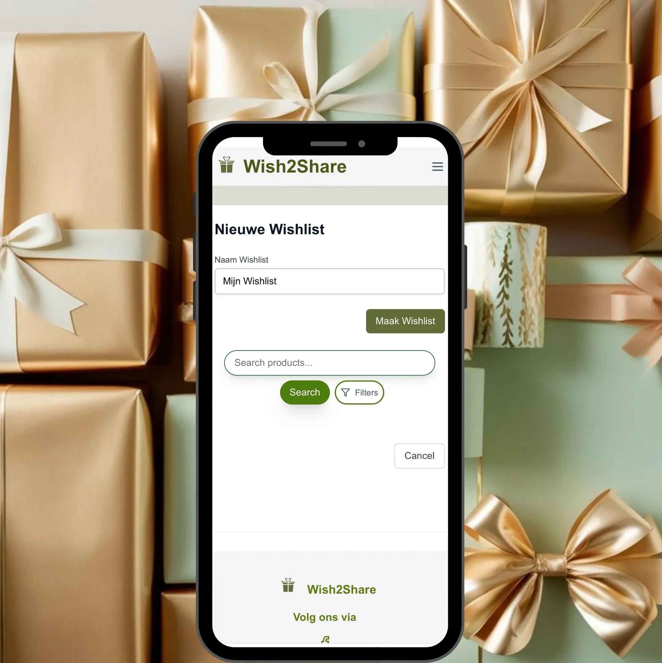 Illustratie van het aanmaken van een wishlist op Wish2Share
